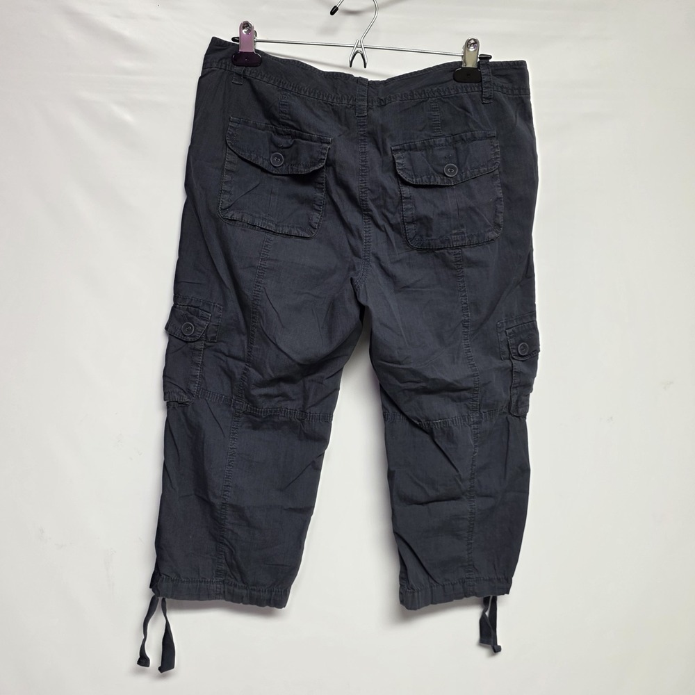 Ann Taylor Loft Navy Blue Cargo Capri Pants Size 10 Capris Pockets Drawstring - Picture 5 of 8